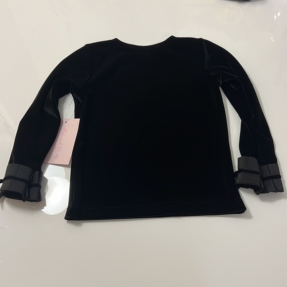 NWT: Black Velvet Top with Bows on Sleeves & Size 4 & 5 years - Picture 7 of 9
